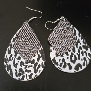 Leopard Print Drop Earrings